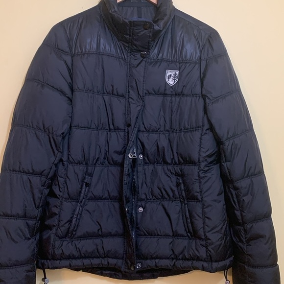 American Eagle Outfitters | Black Quilted Zip Snap Missing Hood Puffer Jacket L - Picture 16 of 17
